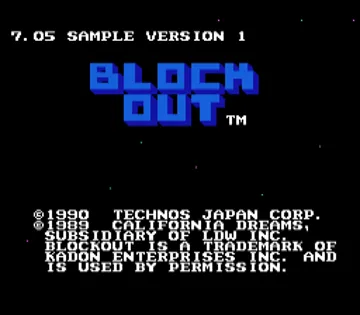 Block Out (USA) (Proto) screen shot title